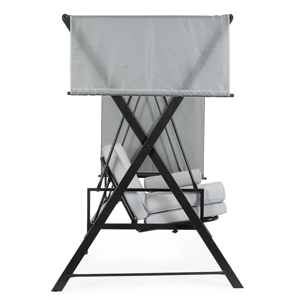 Viadurini in the Garden Gartenideen-Swing, umwandelbar in ein Bett für den Garten aus Stahl und Stoff – Rückruf