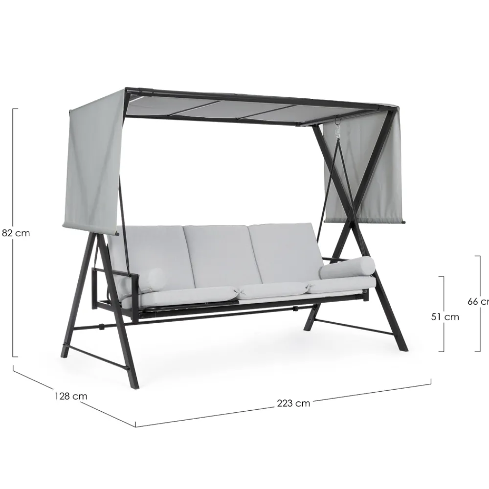 Viadurini in the Garden Gartenideen-Swing, umwandelbar in ein Bett für den Garten aus Stahl und Stoff – Rückruf