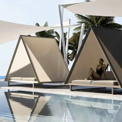 Vondom Gartensofas-Tagesbett im Freien aus Aluminium und luxuriösem Designgewebe - Frame Vineyard von