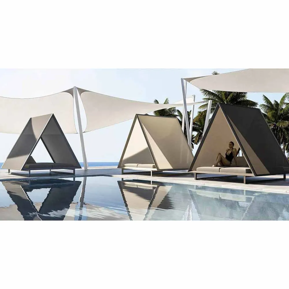 Vondom Gartensofas-Tagesbett im Freien aus Aluminium und luxuriösem Designgewebe - Frame Vineyard von