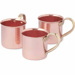 Viadurini Kitchen Tee Set Und Kaffee Set-Tassen aus poliertem Kupfer mit Messinggriff 6 Stück Made in Italy - Giambattista