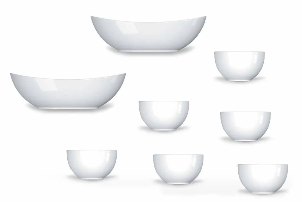 Viadurini Kitchen Becher Set Design-Tassen und Schalen Service Modernes Design in Porzellan 8 Stück - Teleskop