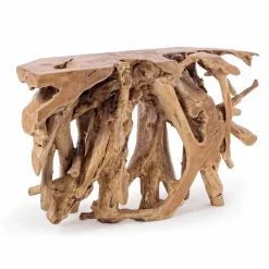 Viadurini Living Konsolentisch Flur-Technische Designkonsole mit natürlichen Teakwurzeln - Johannisbrot