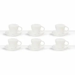 Viadurini Kitchen Tee Set Und Kaffee Set-Teetassen aus weißem Porzellan 6 Stück Shabby Design - Rafiki