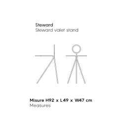 Myyour Gartenideen|Garderobenständer-3-teiliger Garderobenständer aus Stahl Made in Italy - Steward by