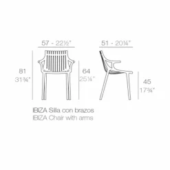 Vondom Gartenstühle Kunststoff-4-teiliger stapelbarer Esszimmerstuhl aus Polypropylen im Freien - Ibiza by