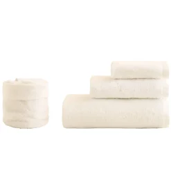 Viadurini Textile Handtücher-8-teiliges Badezimmerset aus Frottee aus reiner Baumwolle, komplett stückgefärbt – glatt