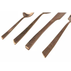 Viadurini Kitchen Besteck Set-24-teiliges Besteckset aus flachem schwarzem Stahl oder Kupfer - Antozoi