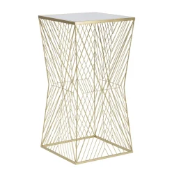 Viadurini Living Moderne Couchtische-Telefontisch aus goldenem Eisen und verspiegelter Glasplatte - Olivia