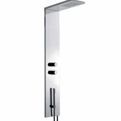 Viadurini Taps Duschsäulen-Thermostatische Wandduschsäule aus verchromtem Edelstahl Made in Italy - Pampo