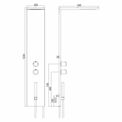 Viadurini Taps Duschsäulen-Thermostatische Wandduschsäule aus verchromtem Edelstahl Made in Italy - Pampo