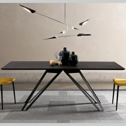 Viadurini Living Esstische-Tisch aus Eschenfurnier in Anthrazit und Metall Made in Italy - Meluso