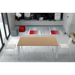 Viadurini Living Ausziehbare Esstische-Tisch aus furniertem Holz, ausziehbar bis 325 cm, hergestellt in Italien – 70er Jahre