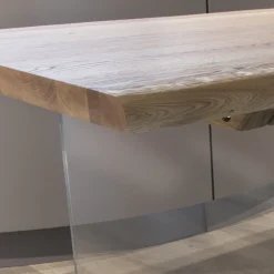 Viadurini Living Esstische Nach Mass|Esstische-Tisch aus massiver Eiche und Kristallsockel Made in Italy - Noelia