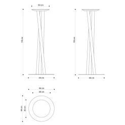 Viadurini Living Moderne Couchtische-Tisch aus massiver Esche und Metall mit runder Platte Made in Italy - Baden
