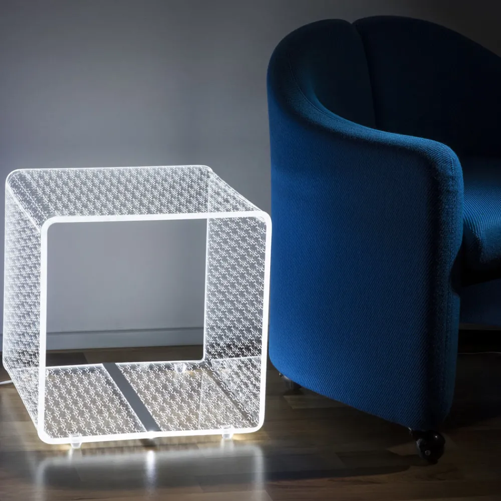 Viadurini Lighting Moderne Couchtische-Tisch Bright LED RGB Transparent Acryl Laser Decor - Robiola