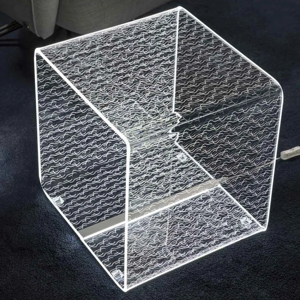 Viadurini Lighting Moderne Couchtische-Tisch Bright LED RGB Transparent Acryl Laser Decor - Robiola