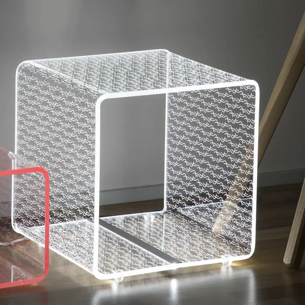 Viadurini Lighting Moderne Couchtische-Tisch Bright LED RGB Transparent Acryl Laser Decor - Robiola