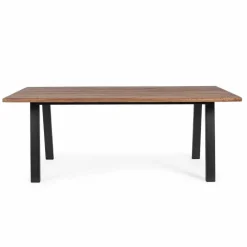 Viadurini in the Garden Gartentische Aus Teakholz-Tisch im Freien aus Akazienholz mit Beinen aus lackiertem Stahl - Sheldon