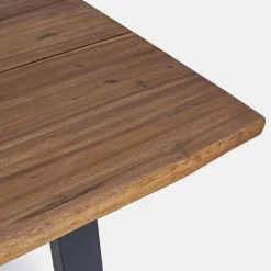 Viadurini in the Garden Gartentische Aus Teakholz-Tisch im Freien aus Akazienholz mit Beinen aus lackiertem Stahl - Sheldon