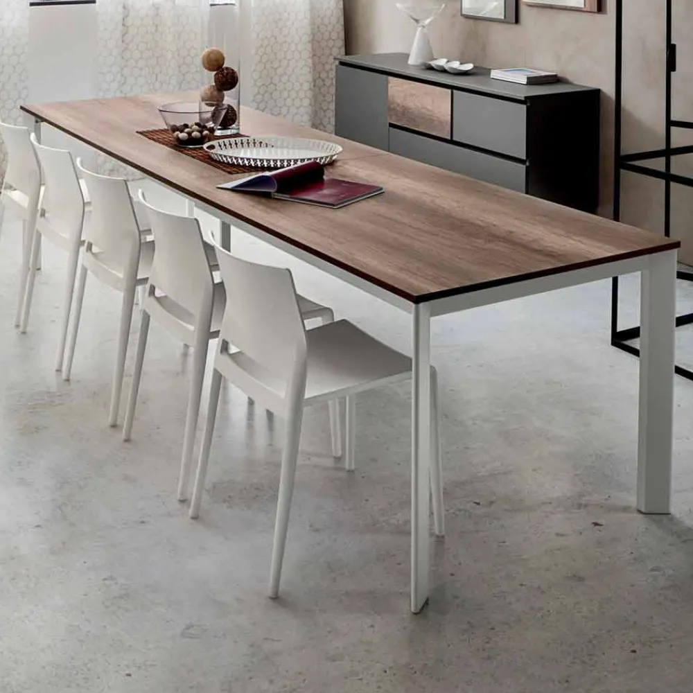 Viadurini Living Ausziehbare Esstische-Tisch mit ausziehbarer Platte bis 334 cm Holzoptik Made in Italy - Bayern