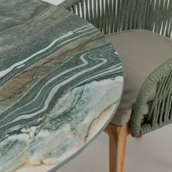 Viadurini Living Gartentische Fest|Gartentische Aus Teakholz-Tisch mit Keramikplatte und Teakholzgestell, hergestellt in Italien – Helm