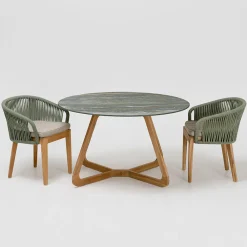 Viadurini Living Gartentische Fest|Gartentische Aus Teakholz-Tisch mit Keramikplatte und Teakholzgestell, hergestellt in Italien – Helm