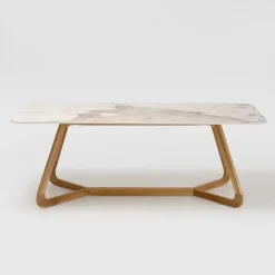 Viadurini Living Gartentische Fest|Gartentische Aus Teakholz-Tisch mit Keramikplatte und Untergestell aus massivem Teakholz, hergestellt in Italien – Bluse