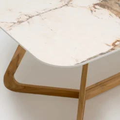 Viadurini Living Gartentische Fest|Gartentische Aus Teakholz-Tisch mit Keramikplatte und Untergestell aus massivem Teakholz, hergestellt in Italien – Bluse