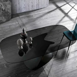Viadurini Living Esstische-Tisch mit modernem Design aus gehärtetem Glas, hergestellt in Italien, Clark