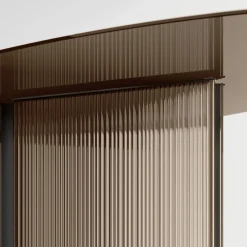 Viadurini Living Esstisch Oval|Esstische-Tisch mit ovaler Glasplatte und Sockel aus geschmolzenem Glas und Metall - Foglietto