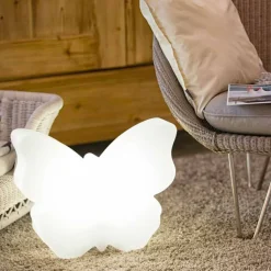 Viadurini Lighting Design Beleuchtung|Designer Stehlampen-Tisch- oder Stehlampe für drinnen oder draußen, weißer Schmetterling - Farfallastar