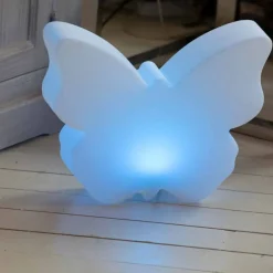 Viadurini Lighting Design Beleuchtung|Designer Stehlampen-Tisch- oder Stehlampe für drinnen oder draußen, weißer Schmetterling - Farfallastar