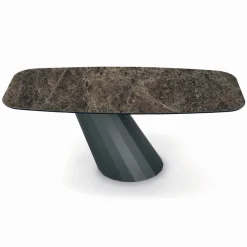 Viadurini Living Esstische-Tisch und Untergestell aus Keramik mit Graphit-Finish, hergestellt in Italien – Hose