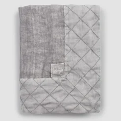 Viadurini Textile Tischdecken-Tischdecke und Bordüre aus anthrazitfarbenem Leinen mit geometrischem Dekor, handgefertigt - Dippel