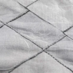 Viadurini Textile Tischdecken-Tischdecke und Bordüre aus anthrazitfarbenem Leinen mit geometrischem Dekor, handgefertigt - Dippel