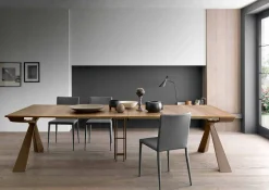 Viadurini Living Ausziehbarer Konsolentisch-Tischkonsole aus Holz und Metall ausziehbar bis 295 cm Made in Italy - Timedio