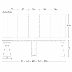 Viadurini Living Ausziehbarer Konsolentisch-Tischkonsole aus Holz und Metall ausziehbar bis 295 cm Made in Italy - Timedio