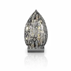 Viadurini Lighting Design Tischlampen-Tischlampe aus Kristall und Stahl eiförmig Egg