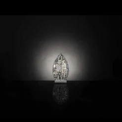 Viadurini Lighting Design Tischlampen-Tischlampe aus Kristall und Stahl eiförmig Egg