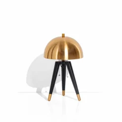 Viadurini Lighting Moderne Tischlampen-Tischlampe aus schwarzem Metall und gebürstetem Messing Made in Italy - Peter