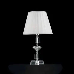 Viadurini Lighting Klassische Tischlampen-Tischlampe aus transparentem Glas und Ivy-Kristall, hergestellt in Italien