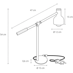 Viadurini Lighting Moderne Tischlampen-Tischlampe aus weißem Metall mit Naturholzdetails - Anya
