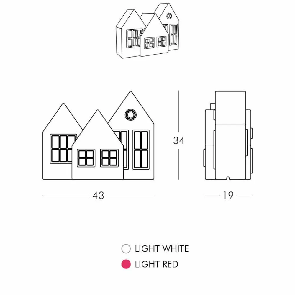 SLIDE Moderne Tischlampen-Tischlampe Casette Led weiß oder rot Design Made in Italy - Kolme