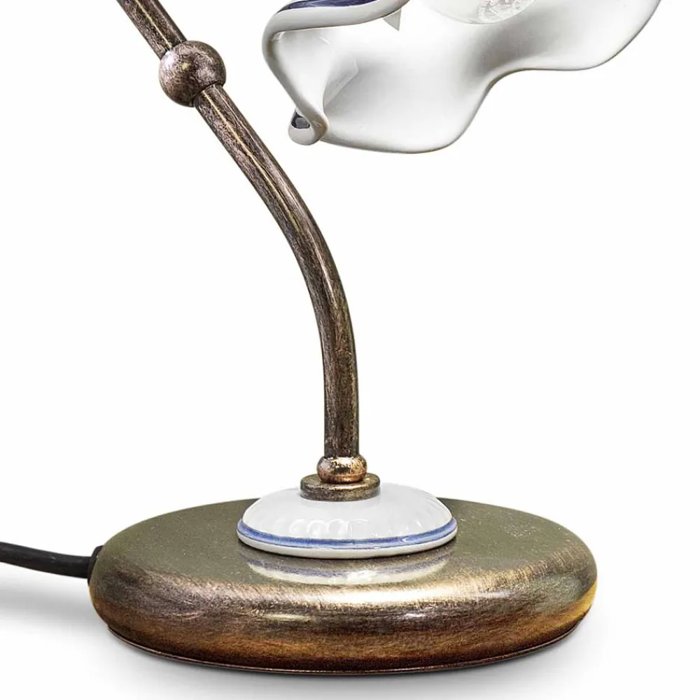 Ferroluce Vintage Tischlampen-Tischlampe Eisen Keramik handbemalt Vintage Artisan - Chieti