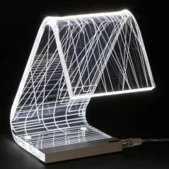 Viadurini Lighting Moderne Tischlampen-Tischlampe Led Kristall Acryl Gefaltet Laser Dekor - Possett