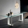 Viadurini Living Esstische Nach Mass|Esstische-Tischplatte aus extra klarem Glas und Metallbeinen, Qualität Made in Italy - Speck