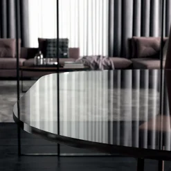 Viadurini Living Esstische-Tonnenförmiger Esstisch aus Glas und Stahl, hergestellt in Italien – Cave