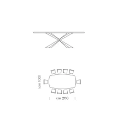 Viadurini Living Esstische-Tonnenförmiger Esstisch aus Glas und Stahl, hergestellt in Italien – Cave