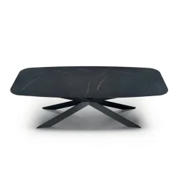 Viadurini Living Esstische-Tonnenförmiger Esstisch aus Laminat in Marmoroptik, hergestellt in Italien – Grotta